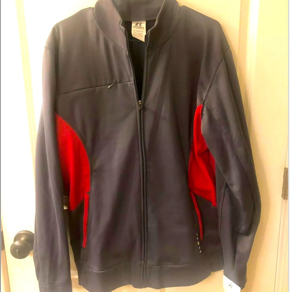 NWT Women’s Russell Athletic Gray & Red Zip Jacket Size XXL